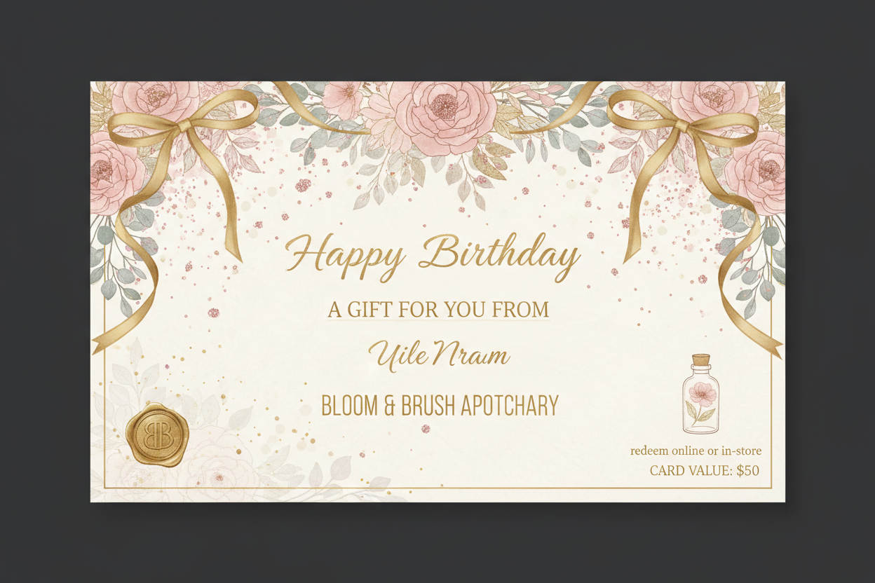 Bloom & Brush Apothecary Birthday Gift Card