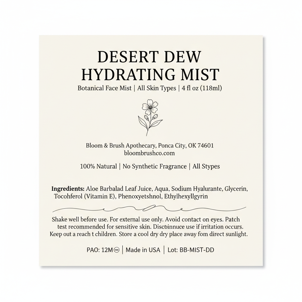 Desert Dew Label Card