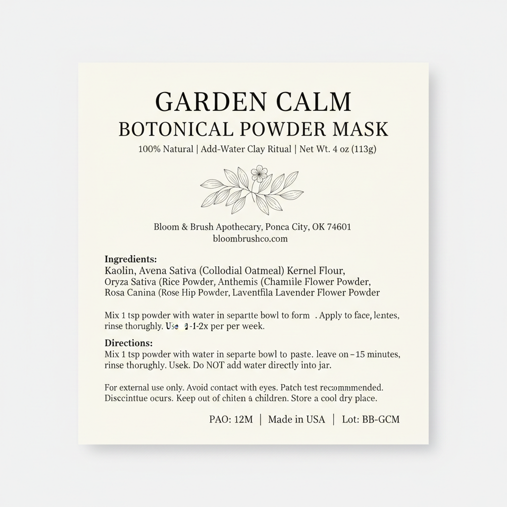 Garden Calm Label Card