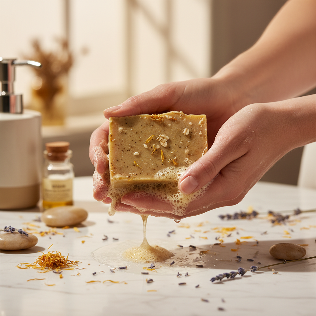 Golden Oat Honey Soap - In Hand