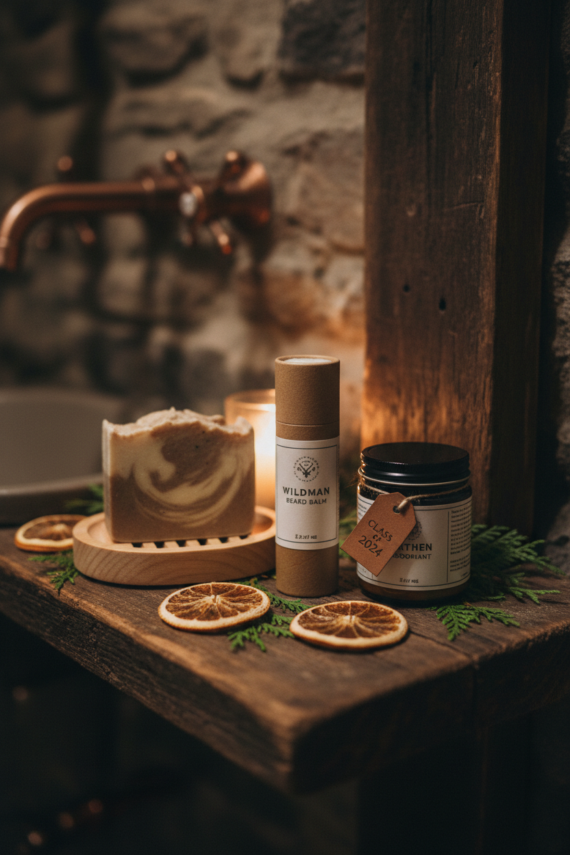 Him — Bathroom Shelf Styled