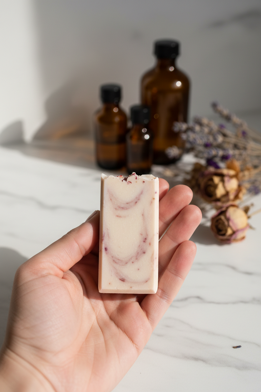 Hand holding Clean Reset tester bar TikTok style