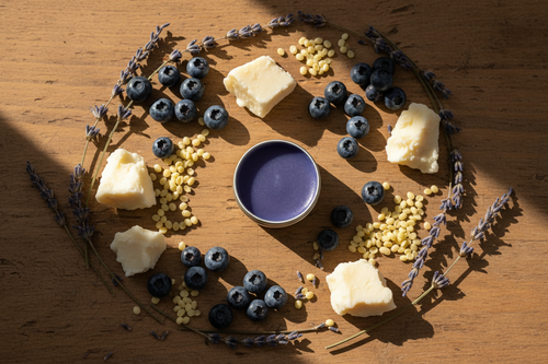 Lip Balm — Wood Flat Lay