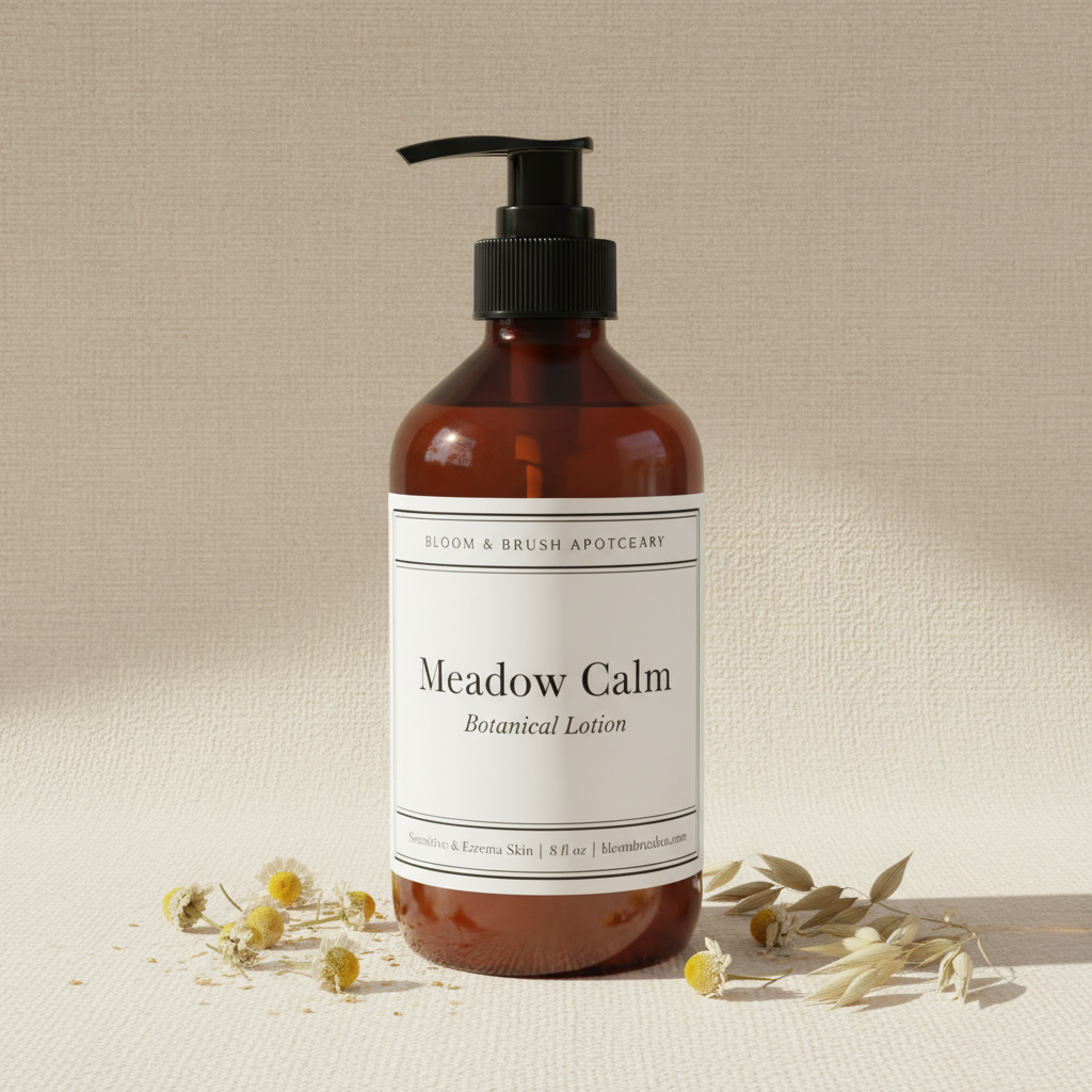 Meadow Calm Botanical Lotion — 8oz Amber PET Pump