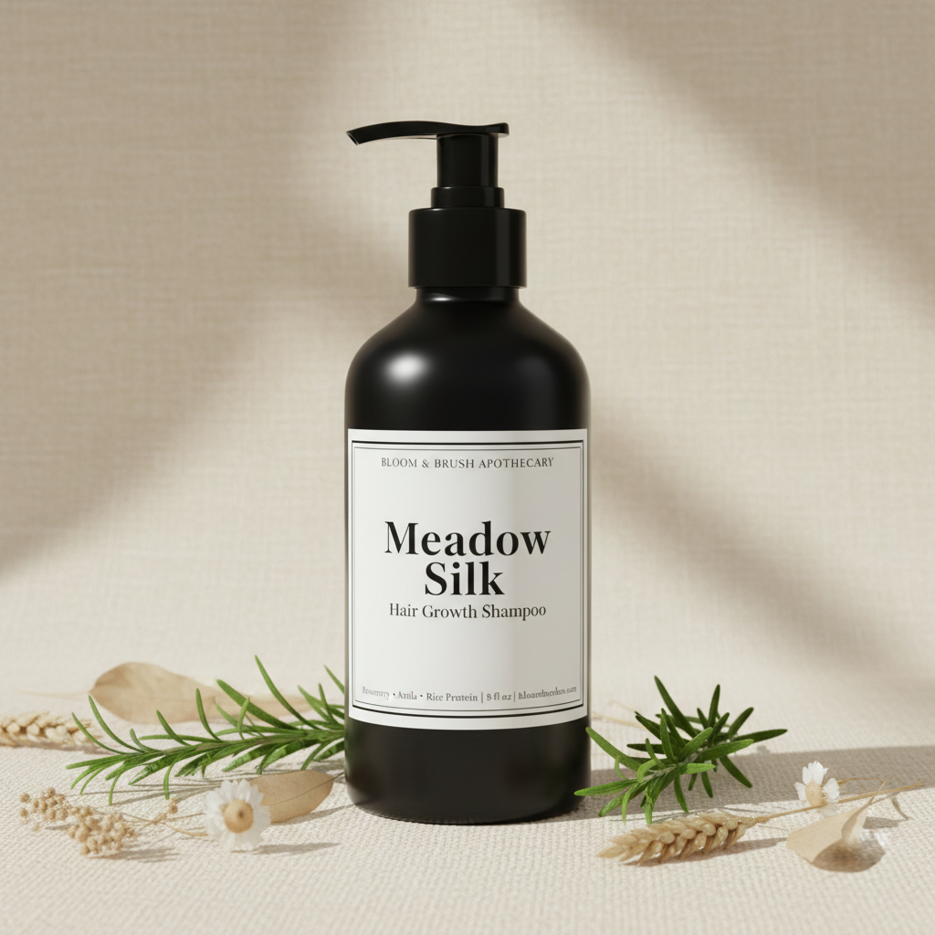 Meadow Silk Hair Growth Shampoo — 8oz All Black Pump