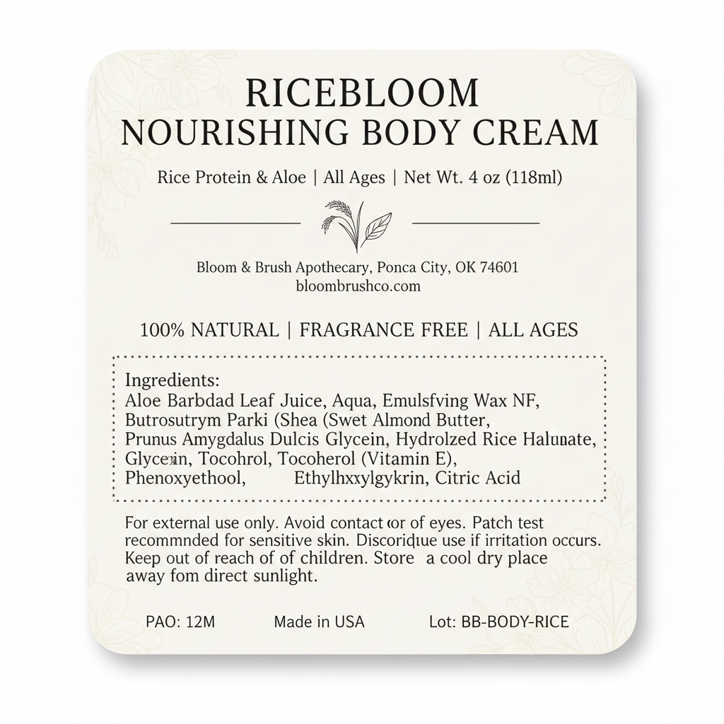 RiceBloom Label Card