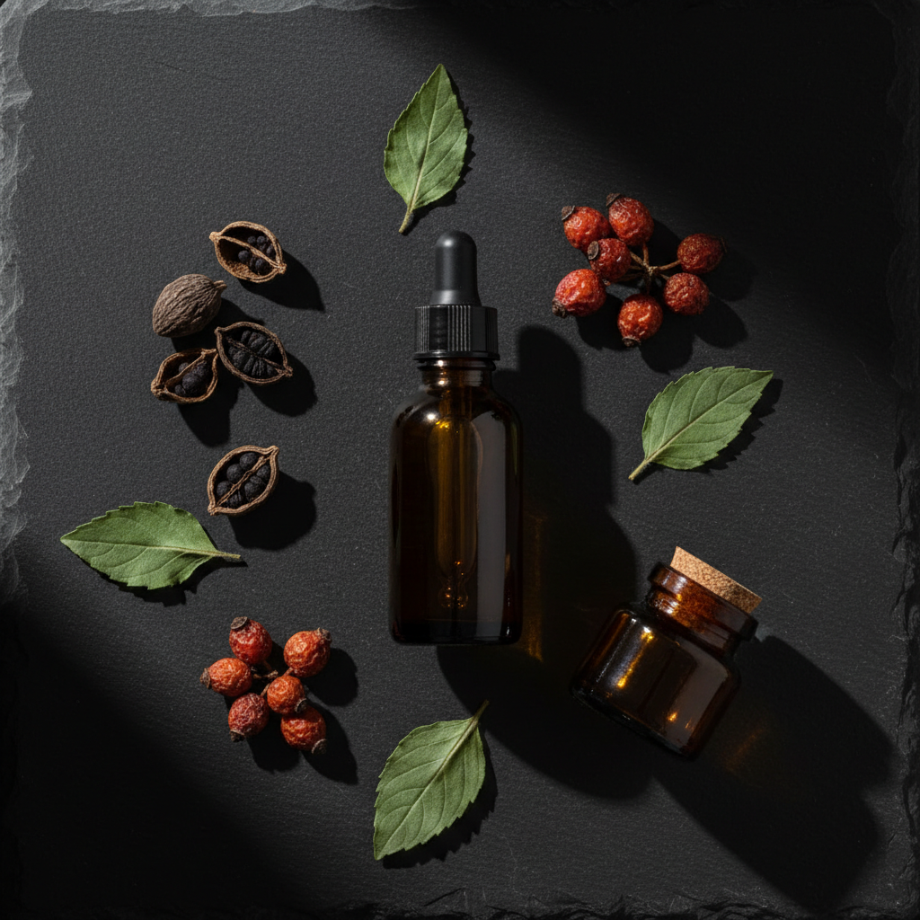 Sacred Roots — Black Slate Flat Lay