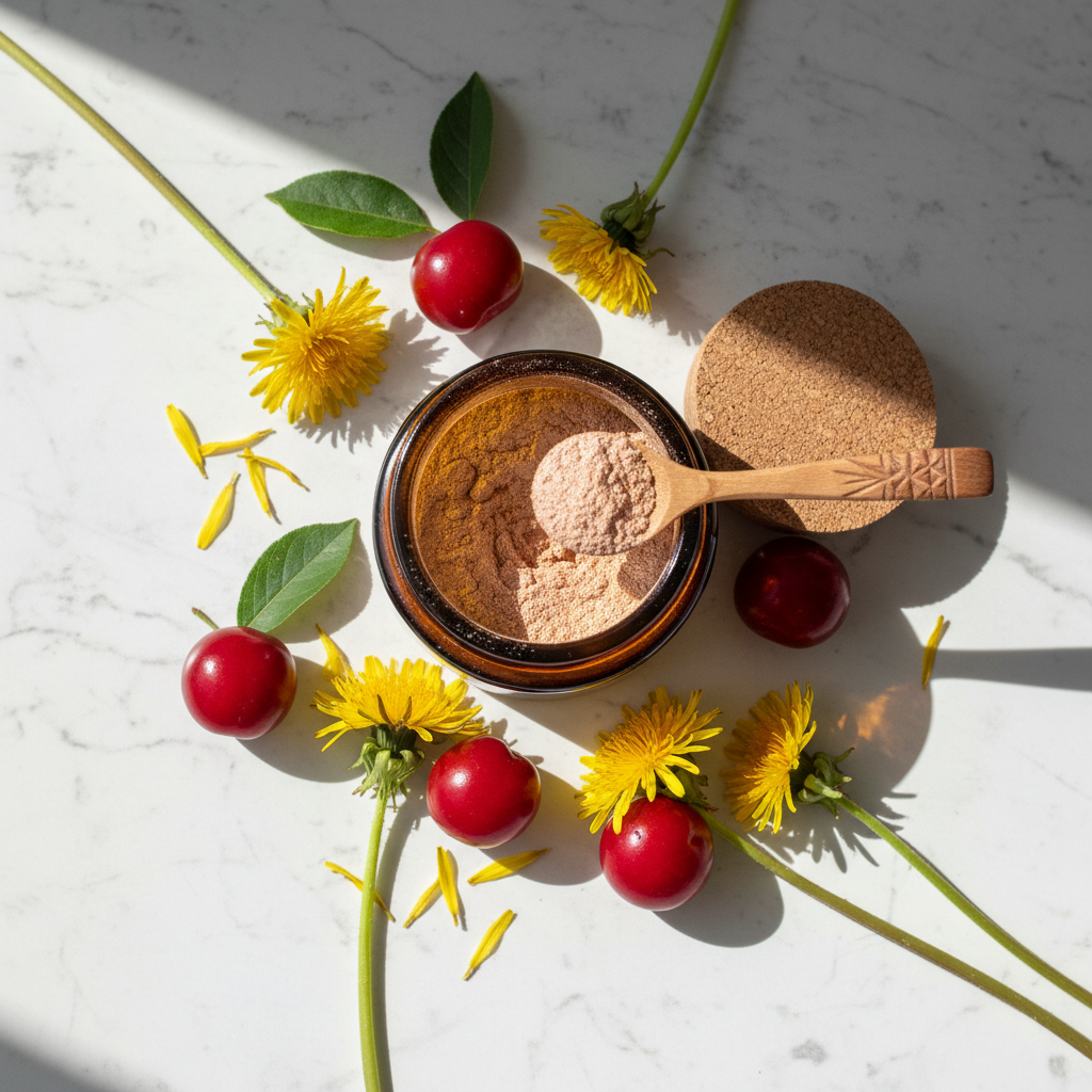 Sunshine Glow Mask — Marble Flat Lay
