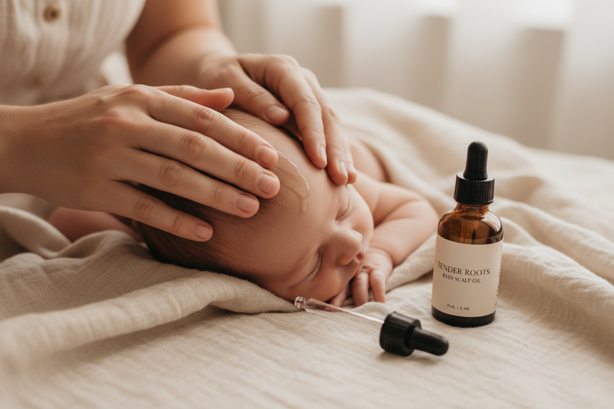 Tender Roots — Mom Massaging Baby Scalp