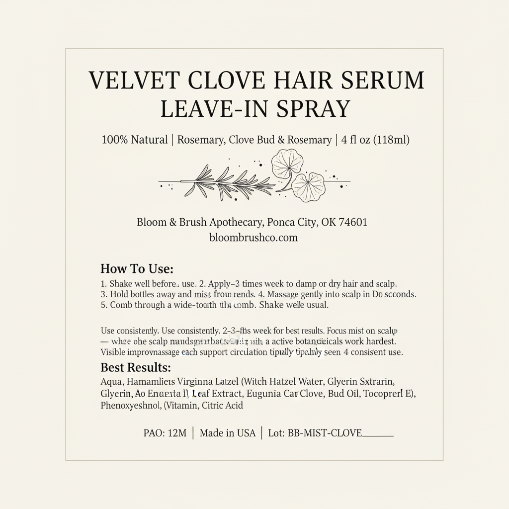 Velvet Clove Info Card