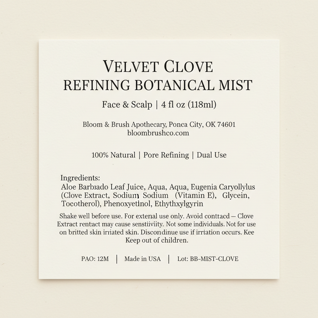 Velvet Clove Label Card